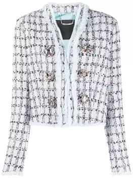 Philipp Plein твидовый блейзер, синий