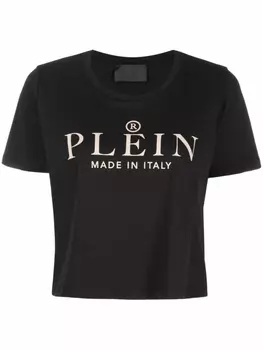 Philipp Plein укороченная футболка Iconic Plein, черный