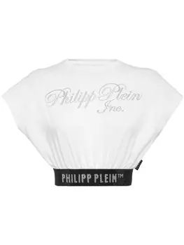 Philipp Plein укороченная футболка с логотипом, белый