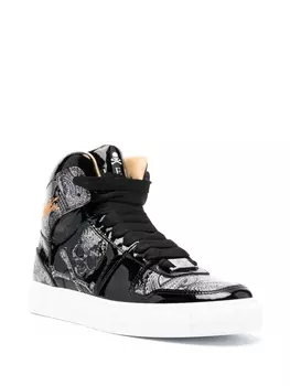 Philipp Plein высокие кеды Paisley, черный