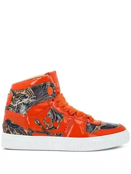 Philipp Plein высокие кеды Paisley, оранжевый