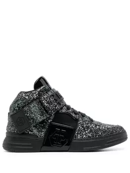 Philipp Plein высокие кеды с логотипом, черный