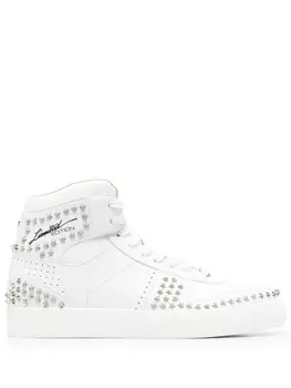 Philipp Plein высокие кеды Stars, белый