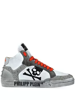 Philipp Plein высокие кеды Strass Retrokickz TM, белый