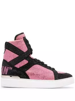 Philipp Plein высокие кроссовки Money Beast, розовый