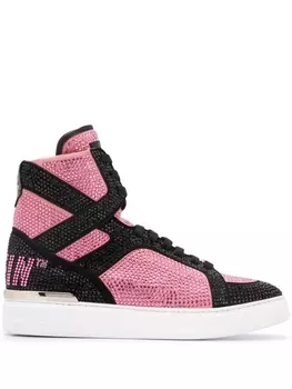 Philipp Plein высокие кроссовки Money Beast, розовый