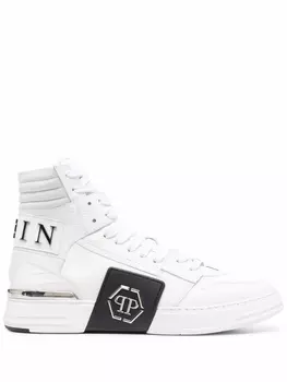 Philipp Plein высокие кроссовки с логотипом, белый