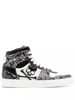 Philipp Plein высокие кроссовки с принтом пейсли, черный