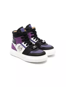 Philipp Plein высокие кроссовки со вставками, черный