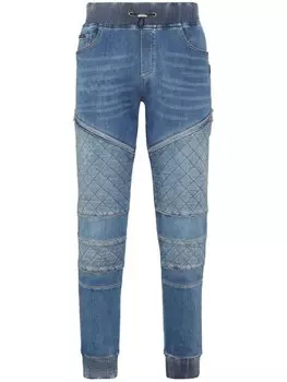 Philipp Plein зауженные джинсы Jogging с логотипом, синий