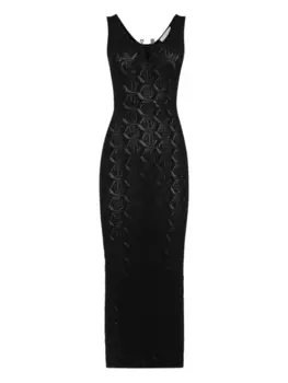 Philipp Plein жаккардовое платье с монограммой, черный