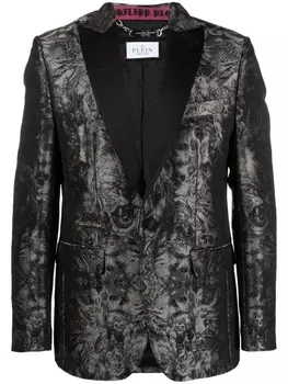 Philipp Plein жаккардовый пиджак Gothic Plein, черный