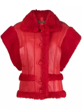 Philipp Plein жилет Gothic Plein из овчины, красный