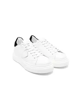 Philippe Model Kids кроссовки Temple из кожи на шнуровке, белый