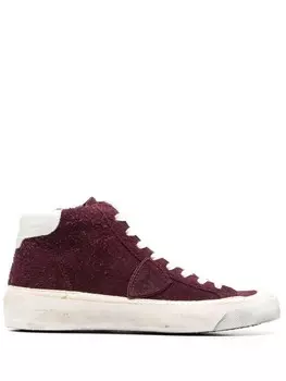 Philippe Model Paris высокие кеды с эффектом потертости, красный