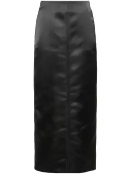 Philosophy Di Lorenzo Serafini атласная юбка миди с завышенной талией, черный