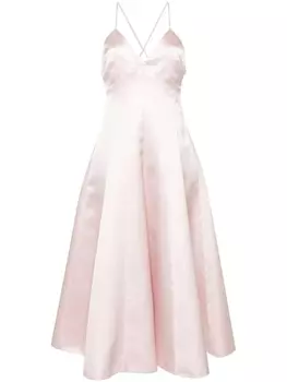 Philosophy Di Lorenzo Serafini атласное платье миди с V-образным вырезом, розовый