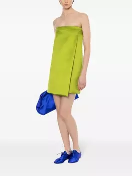 Philosophy Di Lorenzo Serafini атласное платье мини без бретелей, зеленый