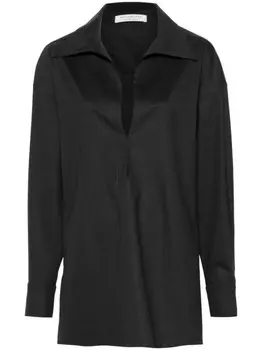 Philosophy Di Lorenzo Serafini блузка с длинными рукавами и разрезом на воротнике, серый