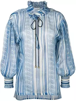 Philosophy Di Lorenzo Serafini блузка с горловиной на завязке, синий