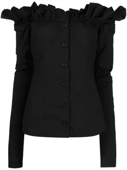 Philosophy Di Lorenzo Serafini блузка с открытыми плечами и длинными рукавами, черный