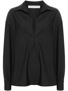 Philosophy Di Lorenzo Serafini блузка с V-образным вырезом, серый