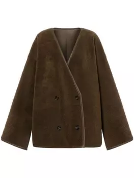 Philosophy Di Lorenzo Serafini двубортное пальто из овчины, коричневый