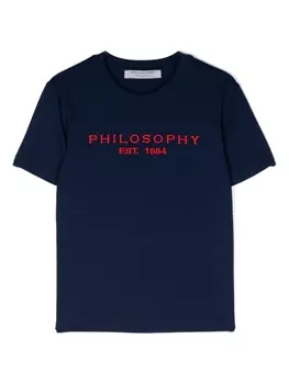 Philosophy Di Lorenzo Serafini футболка с вышитым логотипом, синий