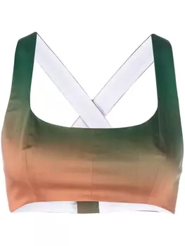 Philosophy Di Lorenzo Serafini gradient-effect cropped top, коричневый