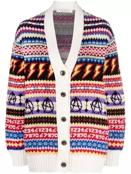 Philosophy Di Lorenzo Serafini кардиган с жаккардовым принтом, синий