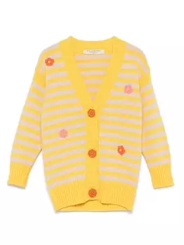 Philosophy Di Lorenzo Serafini Kids кардиган с цветочной аппликацией, желтый