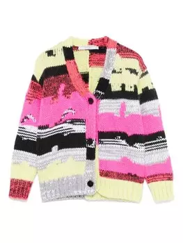 Philosophy Di Lorenzo Serafini Kids кардиган вязки интарсия, розовый