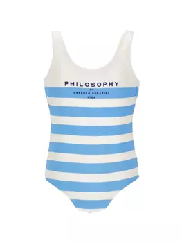 Philosophy Di Lorenzo Serafini Kids купальник в полоску, синий