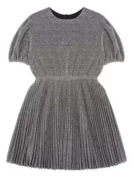 Philosophy Di Lorenzo Serafini Kids платье с короткими рукавами и складками, серебристый