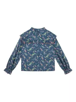 Philosophy Di Lorenzo Serafini Kids рубашка с цветочным принтом на пуговицах, синий