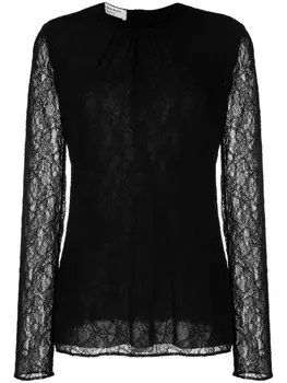Philosophy Di Lorenzo Serafini кружевная блузка с длинными рукавами, черный
