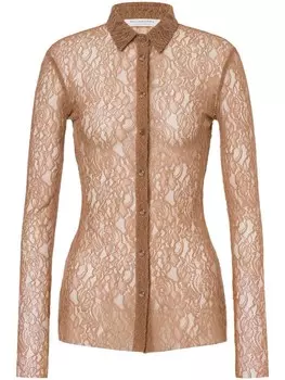 Philosophy Di Lorenzo Serafini кружевная рубашка, коричневый
