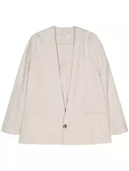 Philosophy Di Lorenzo Serafini меланжевый жакет с глубоким V-образным вырезом, серый