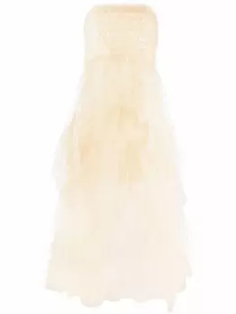 Philosophy Di Lorenzo Serafini платье асимметричного кроя без бретелей, нейтральный цвет