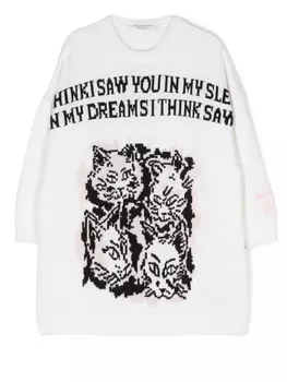 Philosophy Di Lorenzo Serafini платье-джемпер вязки интарсия, белый