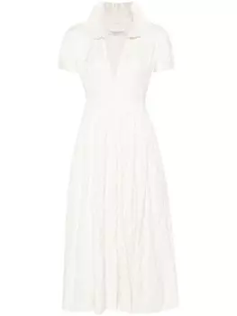 Philosophy Di Lorenzo Serafini платье миди с V-образным вырезом и складками, нейтральный цвет