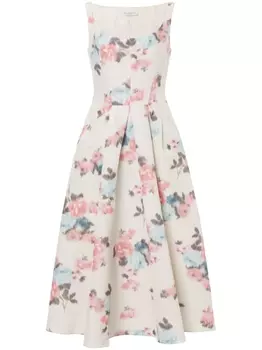 Philosophy Di Lorenzo Serafini платье миди с цветочным принтом, нейтральный цвет