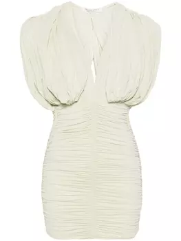 Philosophy Di Lorenzo Serafini платье мини с глубоким вырезом и сборками, зеленый