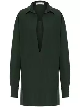 Philosophy Di Lorenzo Serafini платье мини с поясом и разрезом на воротнике, зеленый