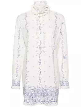 Philosophy Di Lorenzo Serafini платье-рубашка с цветочным принтом, нейтральный цвет