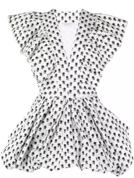 Philosophy Di Lorenzo Serafini платье с оборками и цветочным принтом, белый