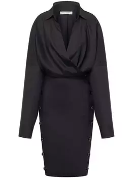 Philosophy Di Lorenzo Serafini платье с запахом и длинным рукавами, серый