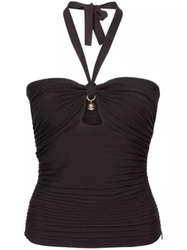 Philosophy Di Lorenzo Serafini плиссированный топ с вырезом халтер, коричневый