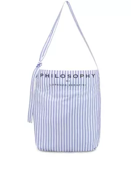 Philosophy Di Lorenzo Serafini пляжная сумка в полоску с логотипом, синий