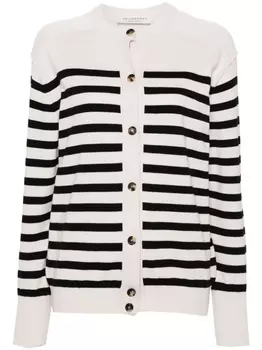Philosophy Di Lorenzo Serafini полосатый кардиган с вышитым логотипом, нейтральный цвет